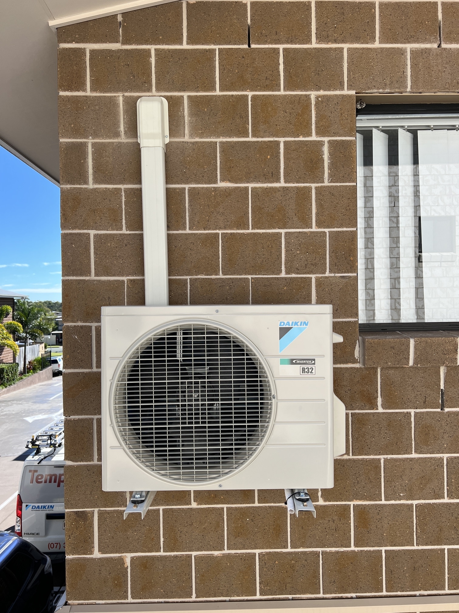 Split system installation cost Gold Coast showing indoor unit placement and outdoor unit location before summer