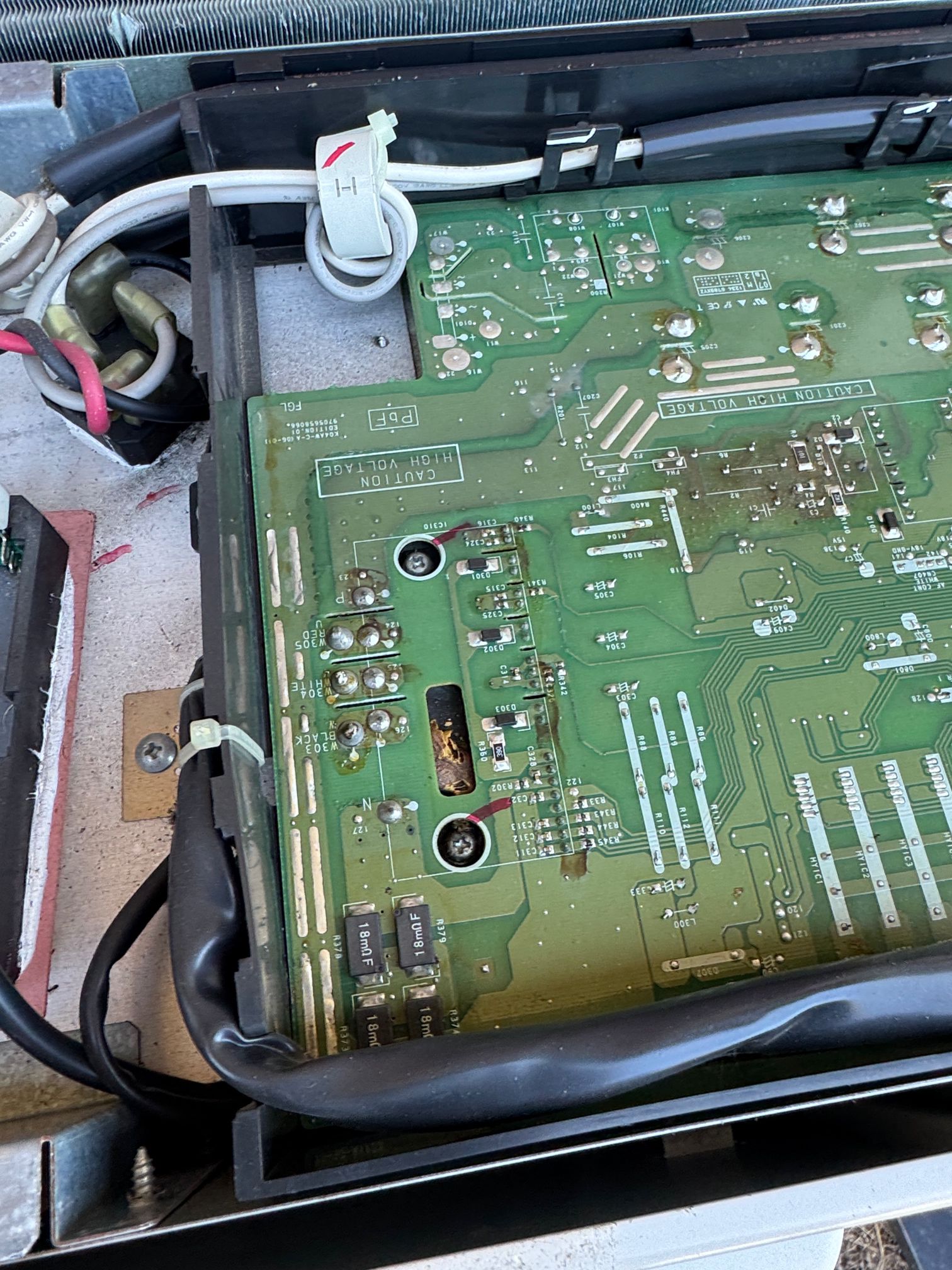 Gecko damage found during a Fujitsu error code 11 inspection in Worongary