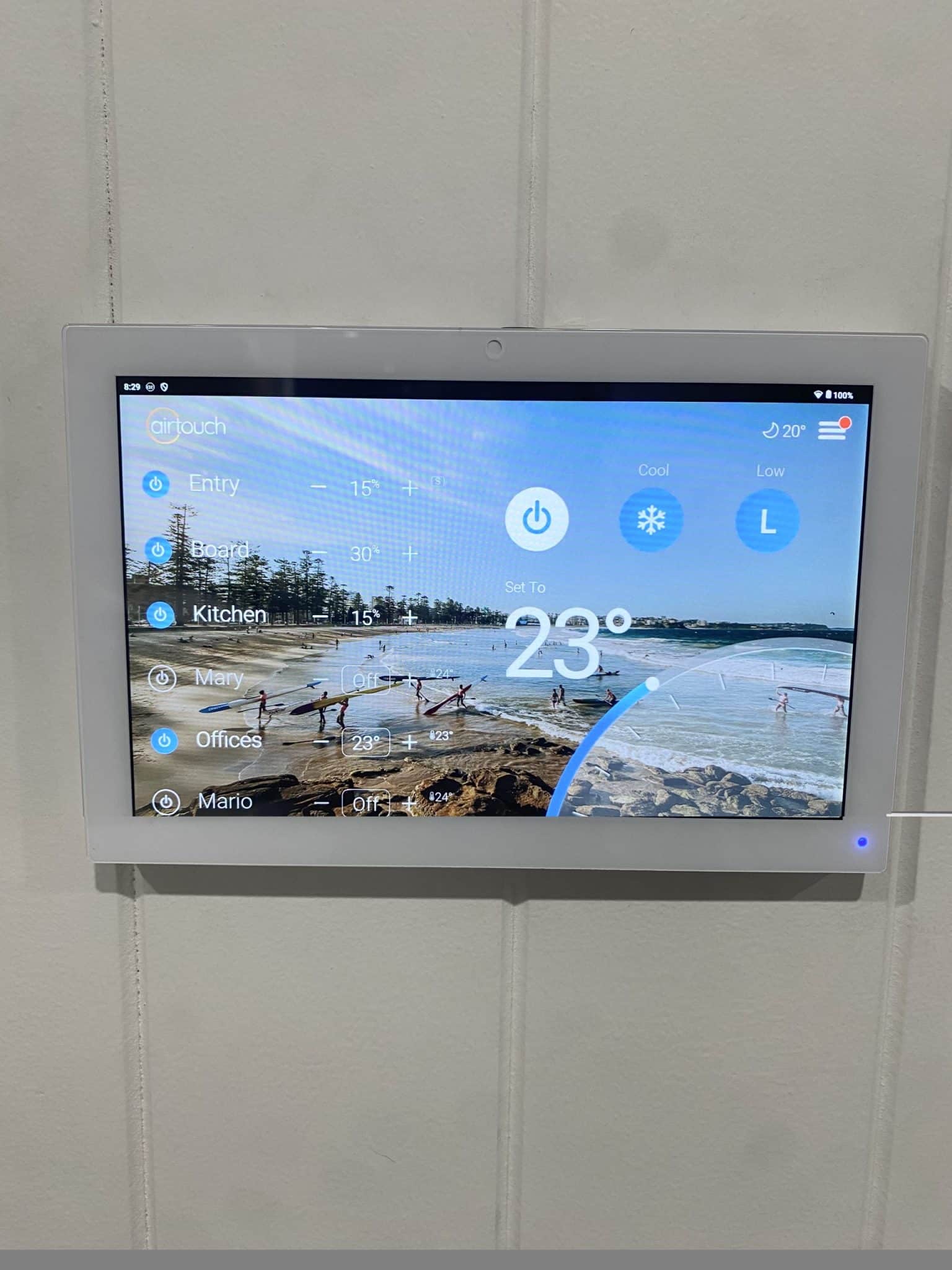 Ducted air conditioning Gold Coast home zone controller with separate bedroom and living area settings